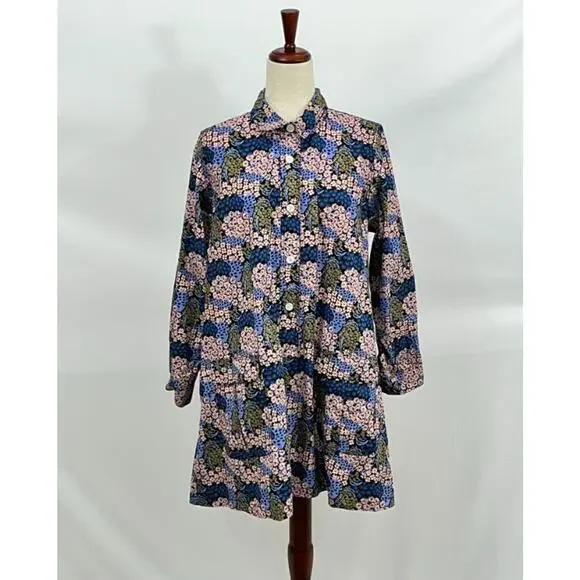 NO 6 STORE Sz 3 L Floral Annick Dress A-Line Cotton Shirt Dress - Picture 7 of 7